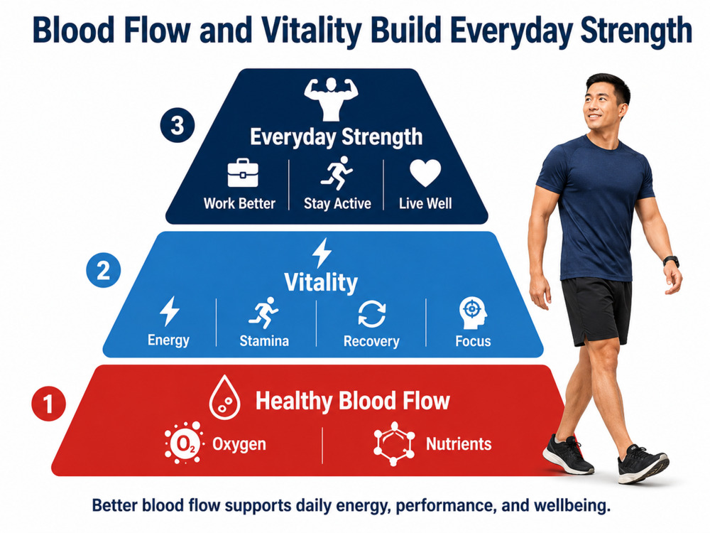 Blood circulation and vitality as foundation of everyday strength