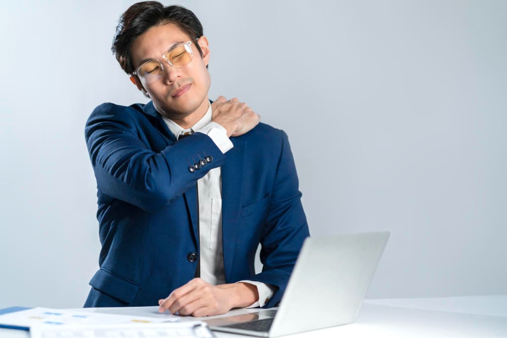 Muscle stiffness from prolonged sitting at office